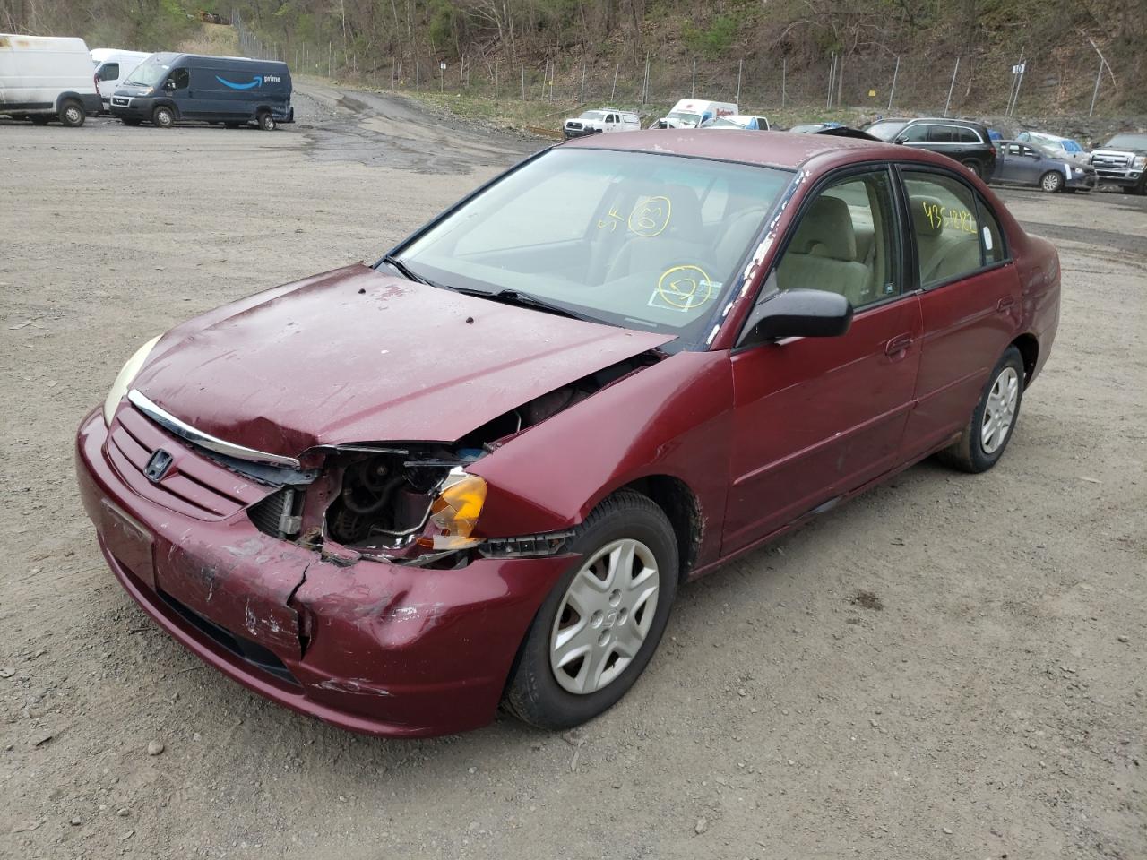 Photo 2 from auction – 2003 HONDA CIVIC LX with VIN 2HGES15523H596286