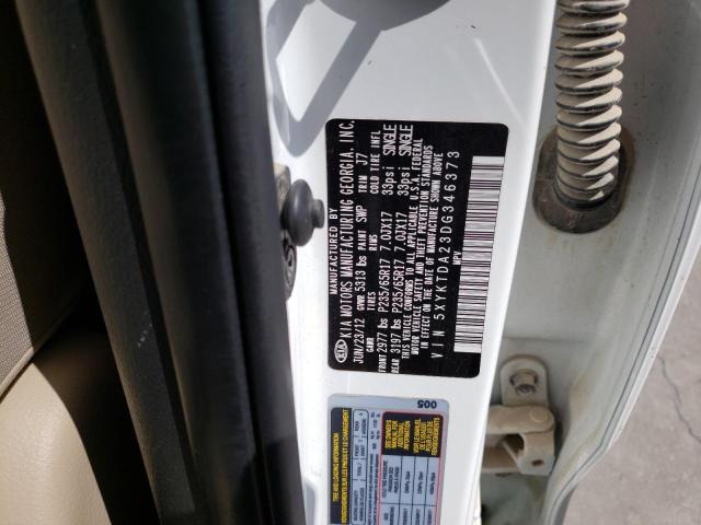 Photo 10 from auction – 2013 KIA SORENTO with VIN 5XYKTDA23DG346373
