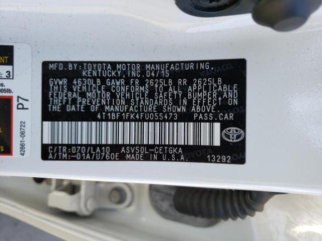 Photo 10 from auction – 2015 TOYOTA CAMRY LE with VIN 4T1BF1FK4FU055473