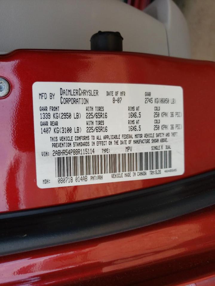 Photo 10 from auction – 2008 CHRYSLER TOWN & COU with VIN 2A8HR54P88R115114