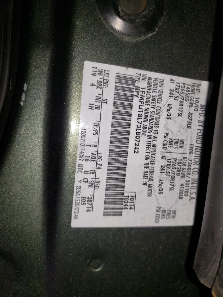 Zdjęcie 10 z aukcji – 2003 FORD EXPEDITION z VIN 1FMFU18L73LB07242