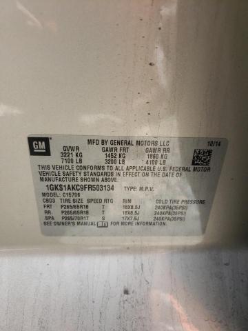 Photo 10 from auction – 2015 GMC YUKON SLE with VIN 1GKS1AKC9FR503134