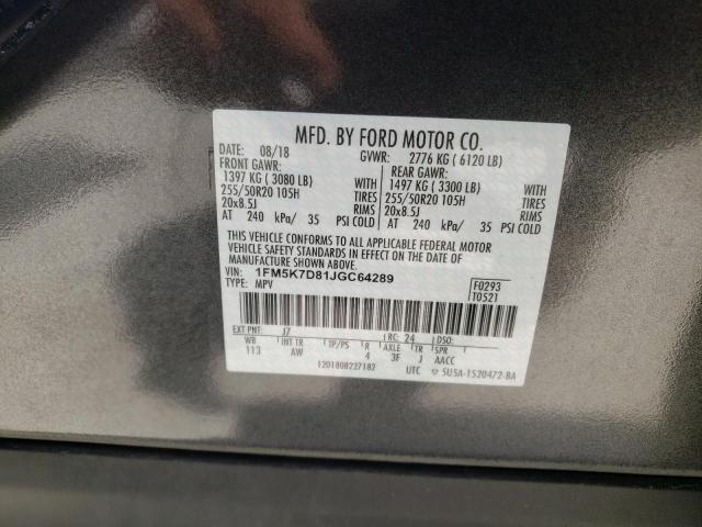 Photo 10 from auction – 2018 FORD EXPLORER X with VIN 1FM5K7D81JGC64289