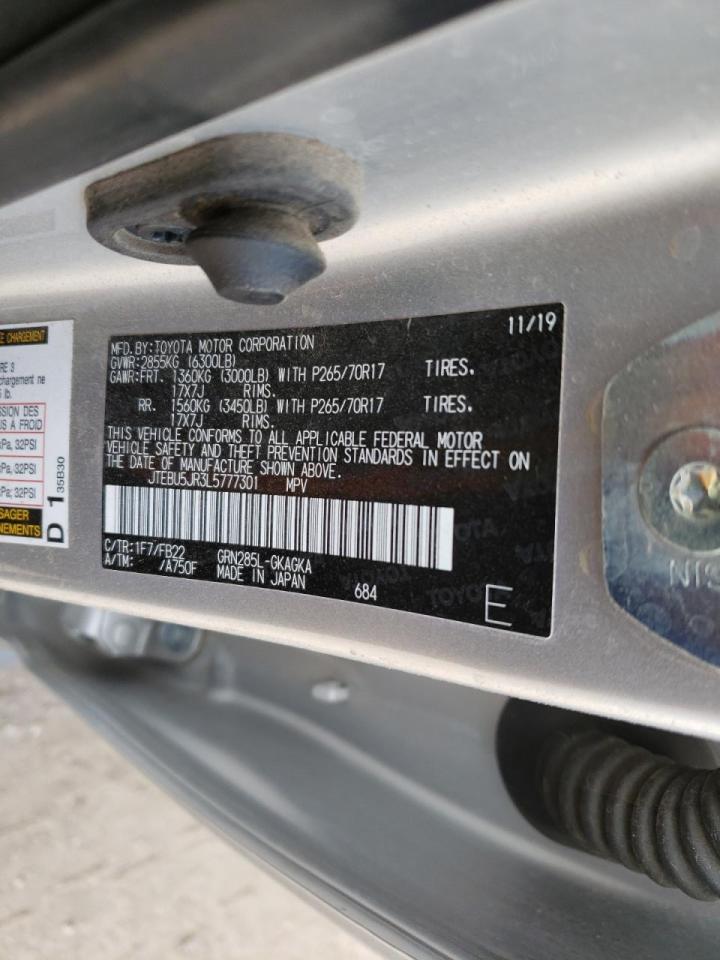 Photo 10 from auction – 2020 TOYOTA 4RUNNER SR with VIN JTEBU5JR3L5777301