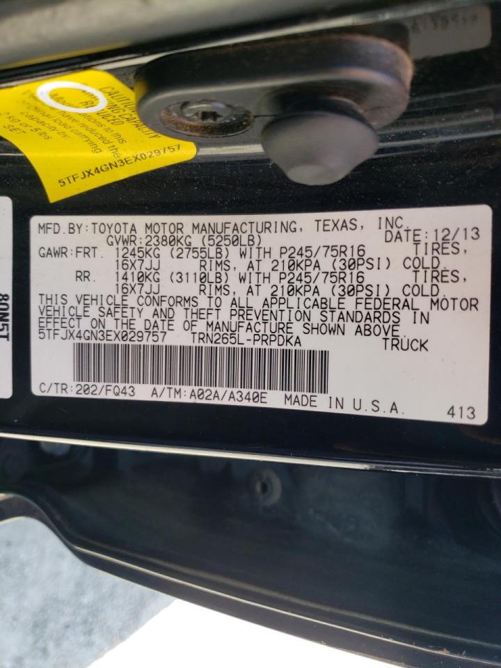 Photo 10 from auction – 2014 TOYOTA TACCOMA with VIN 5TFJX4GN3EX029757