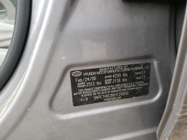 Photo 10 from auction – 2006 HYUNDAI SONATA GL with VIN 5NPET46C86H129850