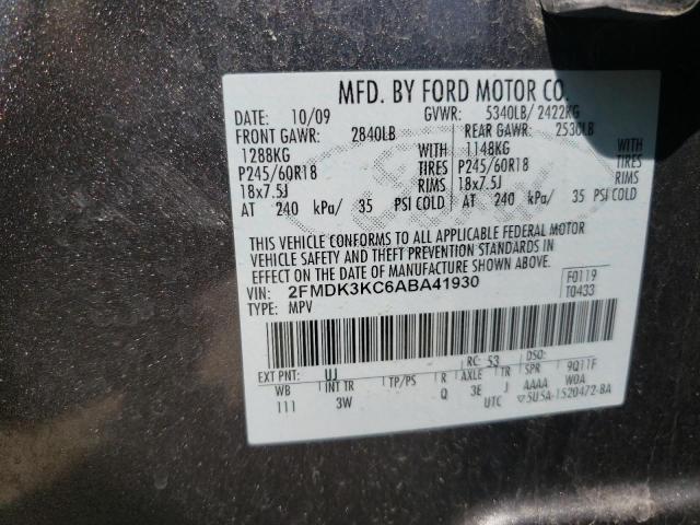 Photo 10 from auction – 2010 FORD EDGE LIMIT with VIN 2FMDK3KC6ABA41930