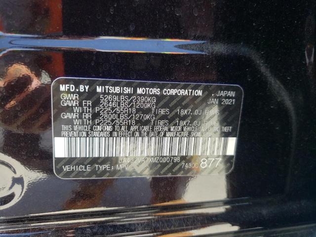 Photo 10 from auction – 2021 MITSUBISHI OUTLANDER with VIN JA4J2VA7XMZ000798