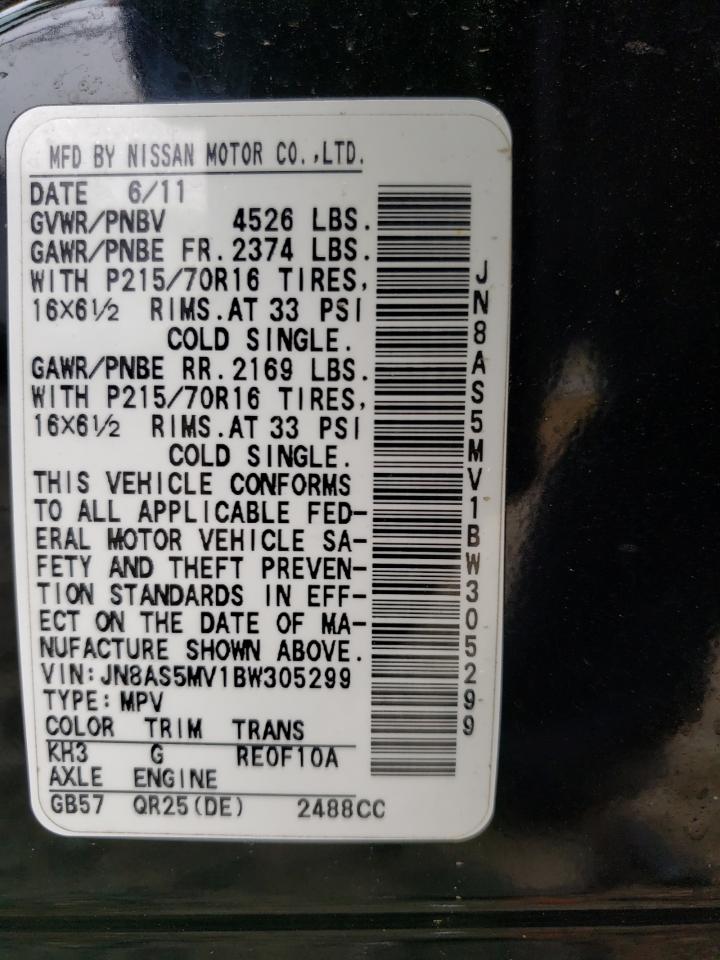 Photo 10 from auction – 2011 NISSAN ROGUE S with VIN JN8AS5MV1BW305299
