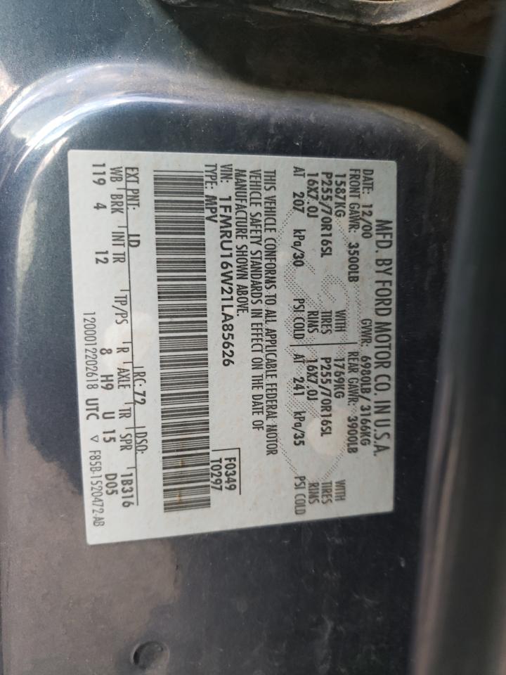 Photo 10 from auction – 2001 FORD EXPEDITION with VIN 1FMRU16W21LA85626