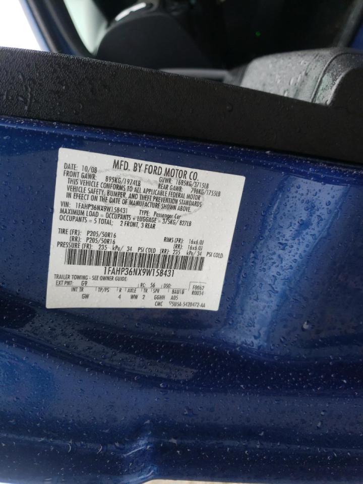 Photo 10 from auction – 2008 FORD FOCUS with VIN 1FAHP36NX9W158431