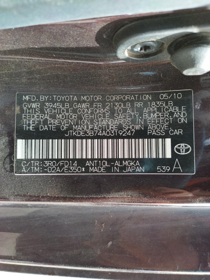 Photo 10 from auction – 2010 TOYOTA SCION TC with VIN JTKDE3B74A0319247
