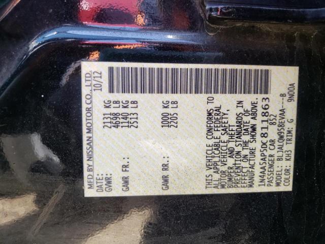 Photo 10 from auction – 2013 NISSAN MAXIMA S with VIN 1N4AA5AP5DC811863
