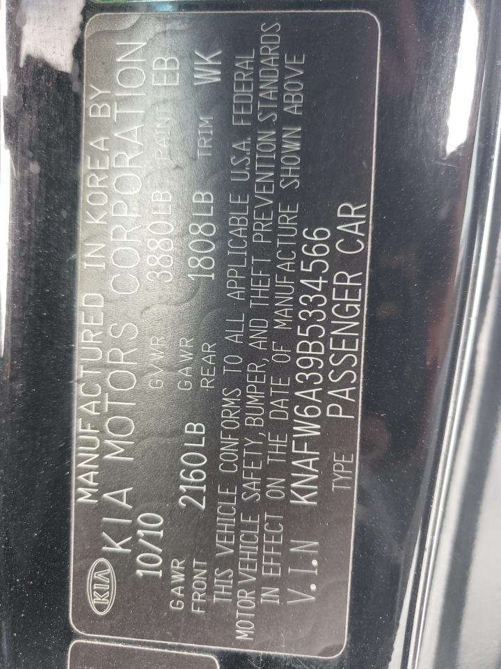 Photo 10 from auction – 2011 KIA FORTE SX with VIN KNAFW6A39B5334566