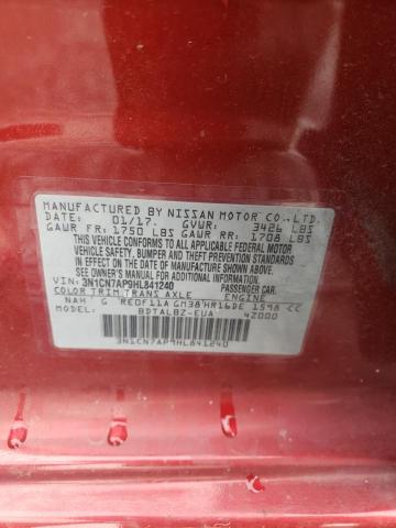 Photo 10 from auction – 2017 NISSAN VERSA S with VIN 3N1CN7AP9HL841240