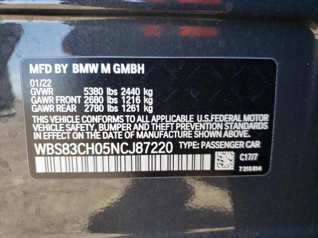 Photo 10 from auction – 2022 BMW M5 with VIN WBS83CH05NCJ87220
