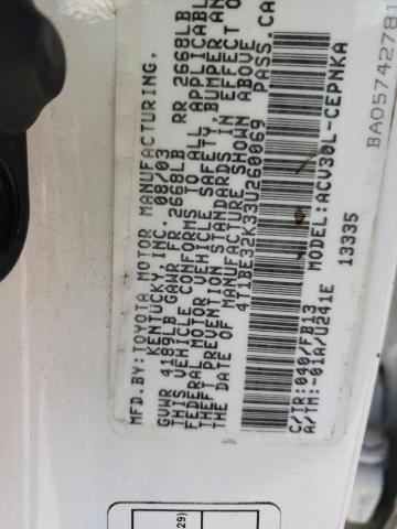 Photo 10 from auction – 2003 TOYOTA CAMRY LE with VIN 4T1BE32K33U260069
