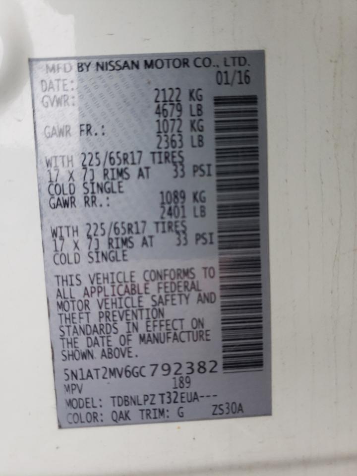 Photo 10 from auction – 2016 NISSAN ROGUE S with VIN 5N1AT2MV6GC792382