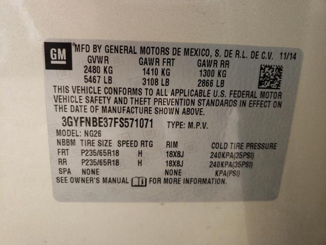Photo 10 from auction – 2015 CADILLAC SRX LUXURY with VIN 3GYFNBE37FS571071