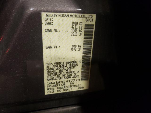 Photo 10 from auction – 2014 NISSAN ALTIMA 2.5 with VIN 1N4AL3AP7EC417779