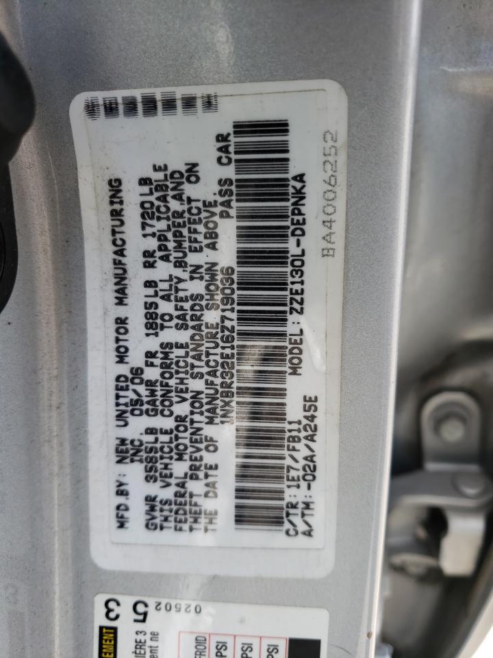 Photo 10 from auction – 2006 TOYOTA COROLLA CE with VIN 1NXBR32E16Z719036