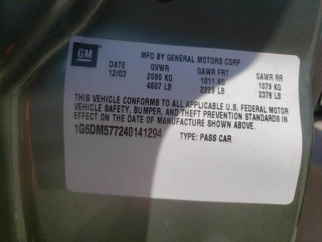 Photo 10 from auction – 2004 CADILLAC CTS with VIN 1G6DM577240141294