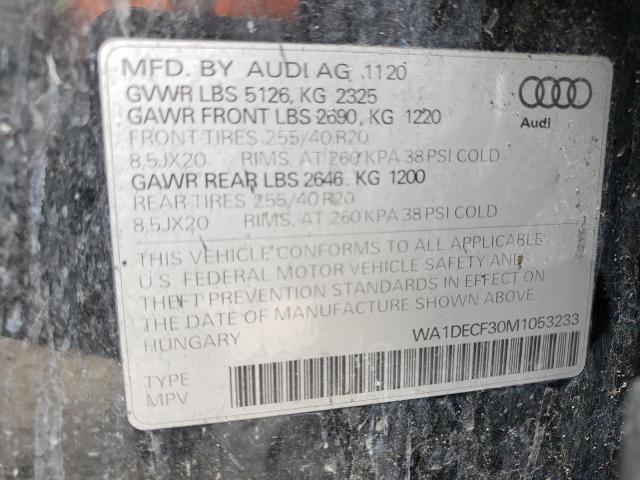 Photo 10 from auction – 2021 AUDI Q3 PREMIUM with VIN WA1DECF30M1053233
