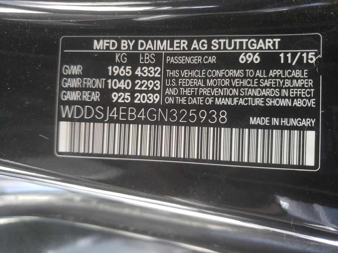 Photo 10 from auction – 2016 MERCEDES-BENZ CLA 250 with VIN WDDSJ4EB4GN325938