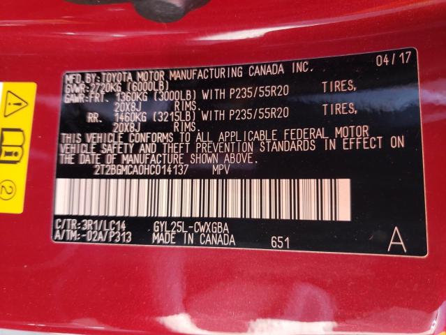 Photo 10 from auction – 2017 LEXUS RX 450H BA with VIN 2T2BGMCA0HC014137