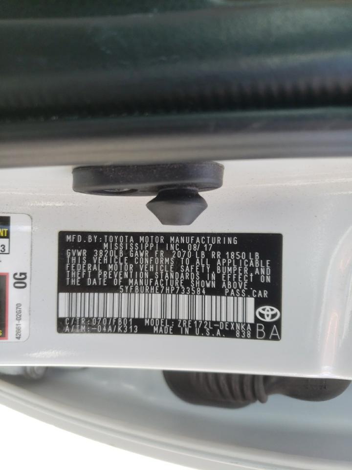 Photo 20 from auction – 2017 TOYOTA COROLLA L with VIN 5YFBURHE7HP733584