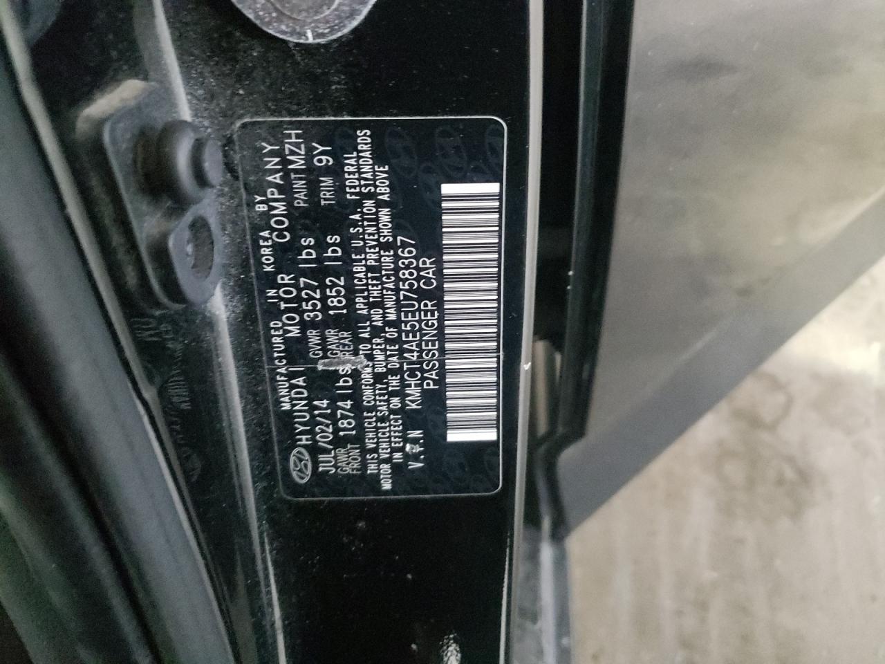 Photo 10 from auction – 2014 HYUNDAI ACCENT GLS with VIN KMHCT4AE5EU758367