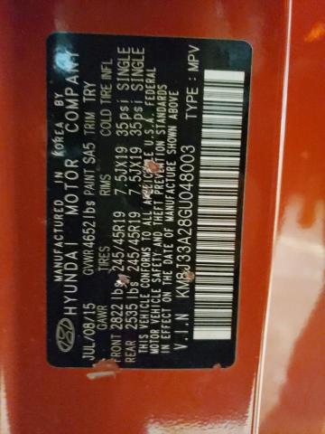 Photo 10 from auction – 2016 HYUNDAI TUCSON LIM with VIN KM8J33A28GU048003