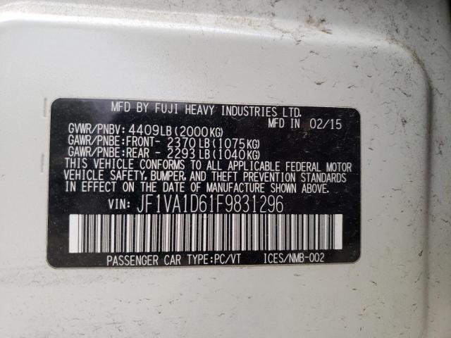 Photo 10 from auction – 2015 SUBARU WRX PREMIU with VIN JF1VA1D61F9831296