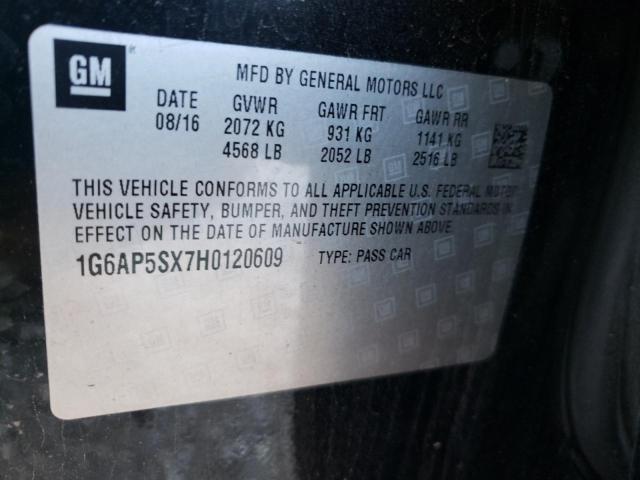 Photo 10 from auction – 2017 CADILLAC CTS with VIN 1G6AP5SX7H0120609