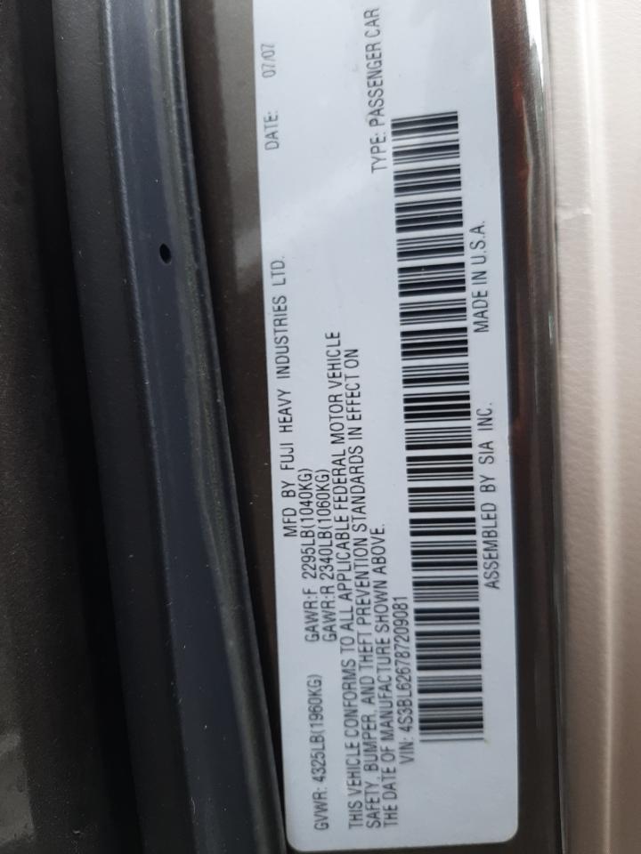 Photo 10 from auction – 2008 SUBARU LEGACY 2.5 with VIN 4S3BL626787209081