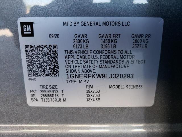 Photo 10 from auction – 2020 CHEVROLET TRAVERSE L with VIN 1GNERFKW9LJ320293