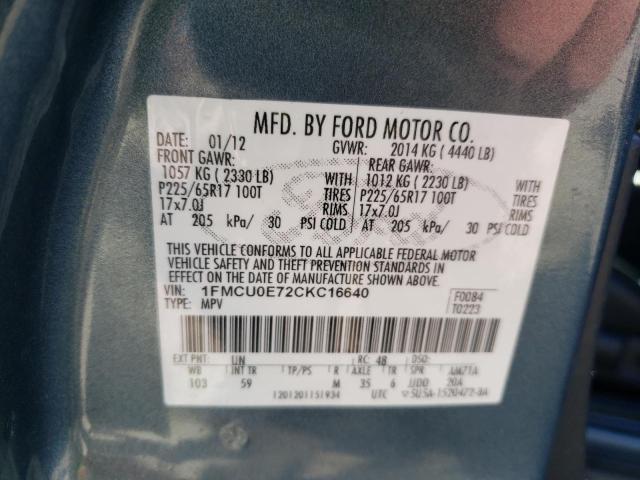 Photo 10 from auction – 2012 FORD ESCAPE LIM with VIN 1FMCU0E72CKC16640