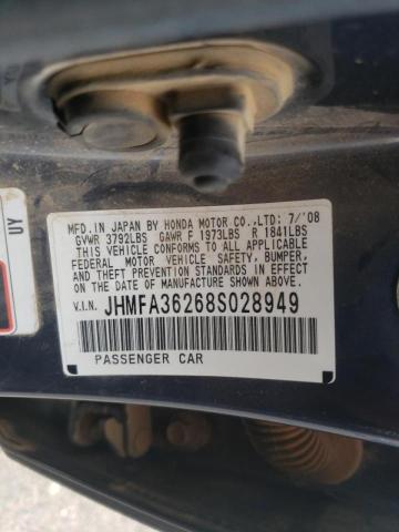 Photo 10 from auction – 2008 HONDA CIVIC HYBR with VIN JHMFA36268S028949
