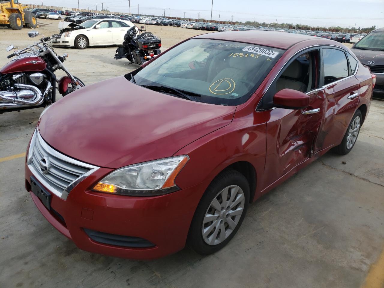 Photo 2 from auction – 2014 NISSAN SENTRA S with VIN 3N1AB7AP2EL661822