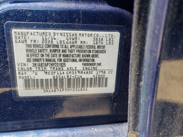 Photo 10 from auction – 2017 NISSAN SENTRA S with VIN 3N1AB7AP7HY231825