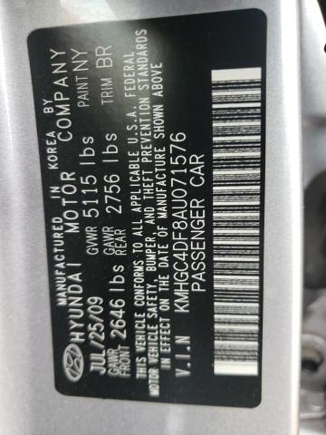 Photo 10 from auction – 2010 HYUNDAI GENESIS 4. with VIN KMHGC4DF8AU071576