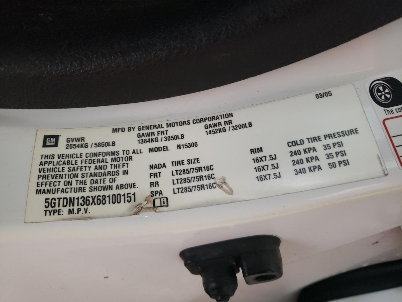 Photo 10 from auction – 2006 HUMMER H3 with VIN 5GTDN136X68100151