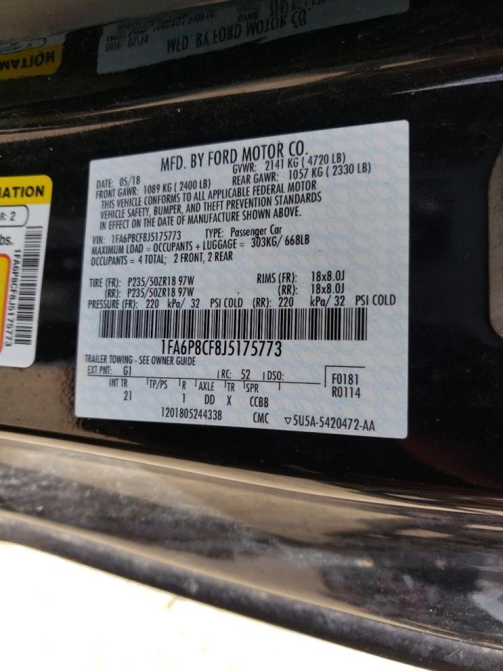 Photo 10 from auction – 2018 FORD MUSTANG GT with VIN 1FA6P8CF8J5175773