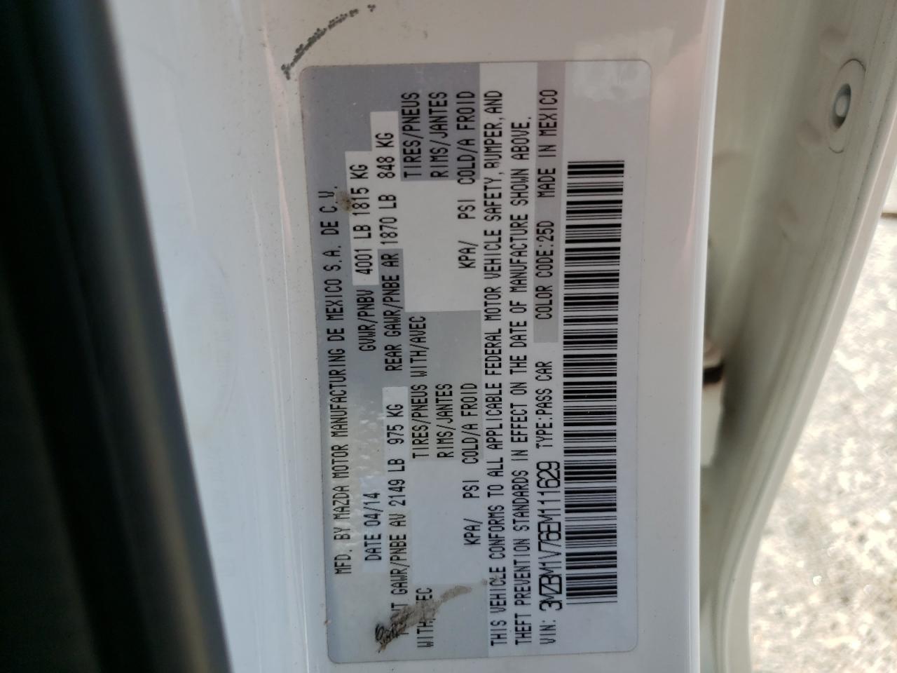 Photo 10 from auction – 2014 MAZDA 3 TOURING with VIN 3MZBM1V76EM111629