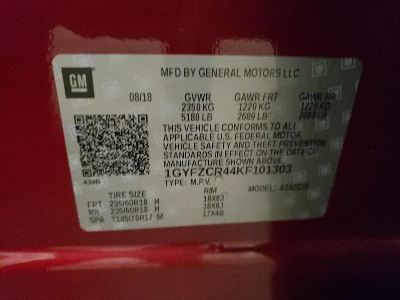 Photo 10 from auction – 2019 CADILLAC XT4 PREMIU with VIN 1GYFZCR44KF101303