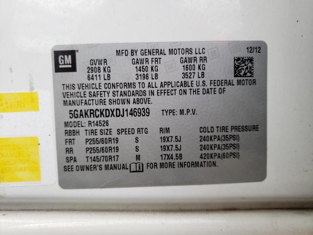 Photo 10 from auction – 2013 BUICK ENCLAVE with VIN 5GAKRCKDXDJ146939
