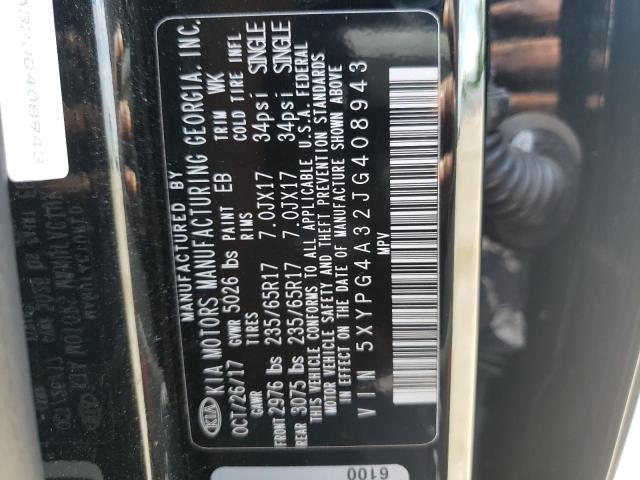 Photo 10 from auction – 2018 KIA SORENTO LX with VIN 5XYPG4A32JG408943