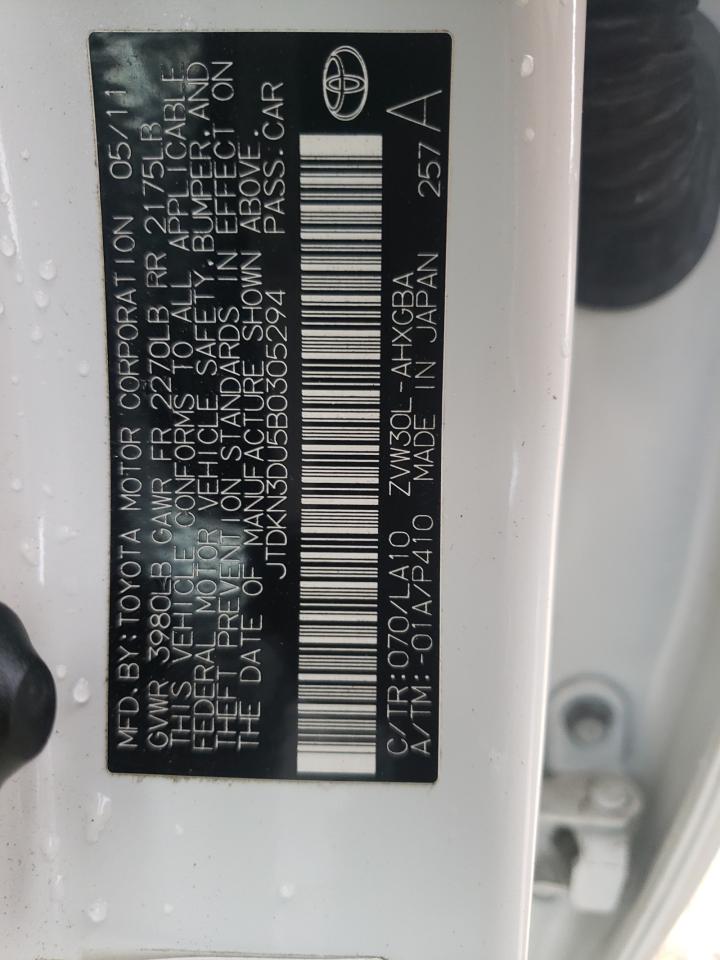 Photo 10 from auction – 2011 TOYOTA PRIUS with VIN JTDKN3DU5B0305294