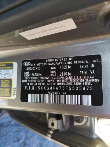 Photo 10 from auction – 2015 KIA OPTIMA LX with VIN 5XXGM4A75FG503973