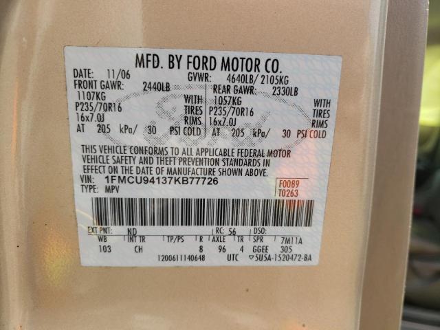 Photo 10 from auction – 2007 FORD ESCAPE LIM with VIN 1FMCU94137KB77726